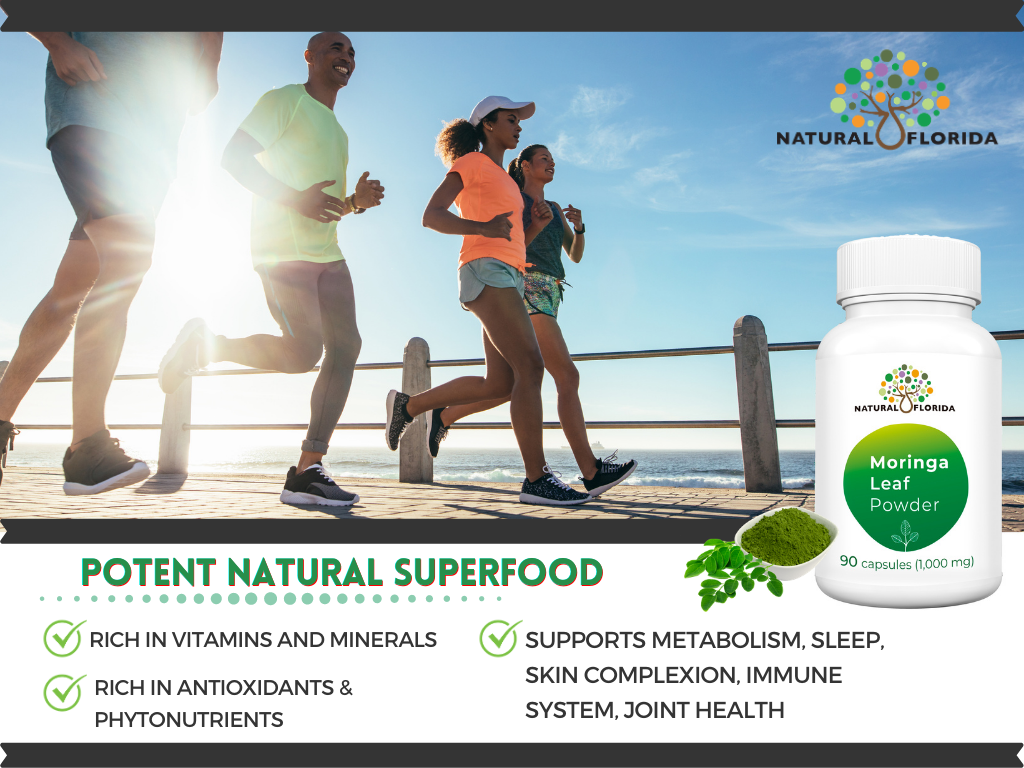 Moringa Oleifera Leaf Powder 90 vegan capsules. Natural Florida